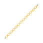 Two-Tone Gold 14k Chain Bracelet with Textured Oval Links & Claw Lock
