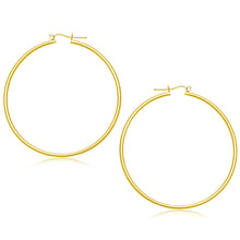 Load image into Gallery viewer, 14k Yellow Gold Polished Hoop Earrings (55 mm)