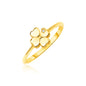 Yellow Gold 14k Elegant Polished Four Leaf Clover Ring with Diamond