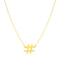 Yellow Gold 14k Hashtag Necklace in Lobster Claw Lock