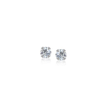 Load image into Gallery viewer, 14k White Gold White Cubic Zirconia 2mm Stud Earrings