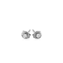 Load image into Gallery viewer, 14k White Gold White Cubic Zirconia 2mm Stud Earrings