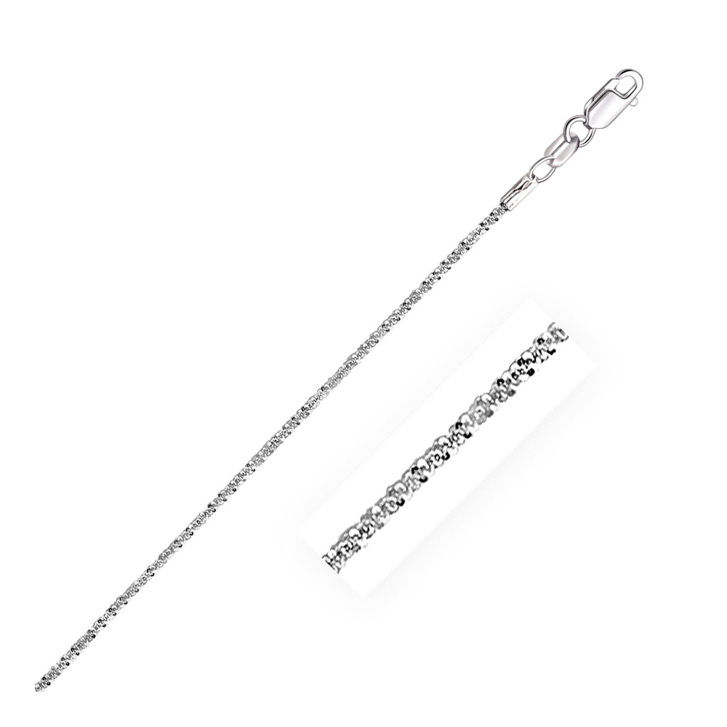 White Gold 10k Sparkle Chain 1.5mm in Lobster Claw Lock