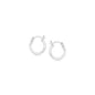 Sterling Silver Rhodium Plated Thin and Small Polished Hoop Earrings (10mm)
