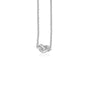 White Gold 14k Chain Necklace with Polished Knot in Lobster Claw Lock