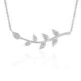White Gold 14k Diamond Vine Design Pendant in Lobster Claw Lock