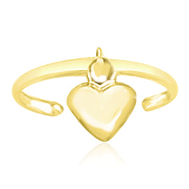Yellow Gold 14k Stunning Cuff Puffed Heart Toe Ring