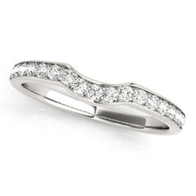 Load image into Gallery viewer, 14k White Gold Curved Style Diamond Wedding Ring (1/4 cttw)