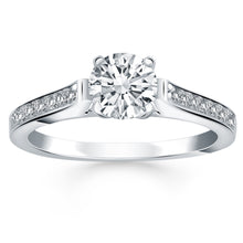 Load image into Gallery viewer, White Gold 14k Classic Pave Diamond Cathedral Engagement Ring