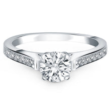 Load image into Gallery viewer, White Gold 14k Classic Pave Diamond Cathedral Engagement Ring