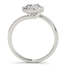 Load image into Gallery viewer, White Gold 14k Halo Classic Design Bypass Round Diamond Engagement Ring 5/8 cttw