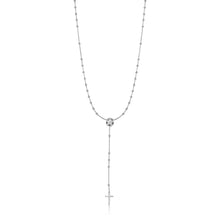 Load image into Gallery viewer, Sterling Silver Rosary Style Lariat Necklace
