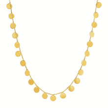 Load image into Gallery viewer, Yellow Gold 14k Choker Necklace with Polished Discs in Lobster Claw Lock