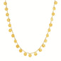 Yellow Gold 14k Choker Necklace with Polished Discs in Lobster Claw Lock