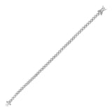 Sterling Silver Tennis Bracelet with Round Cubic Zirconia in Box With Tongue Clasp