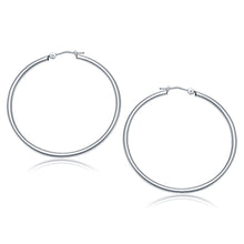 Load image into Gallery viewer, 10k White Gold Polished Hoop Earrings (40 mm)