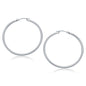 10k White Gold Polished Hoop Earrings (40 mm)