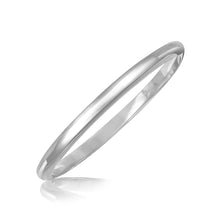 Load image into Gallery viewer, Sterling Silver Rhodium Plated Slim Dome Motif Bangle