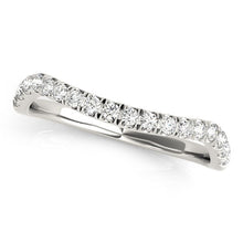 Load image into Gallery viewer, 14k White Gold Curved Design Diamond Wedding Band (1/4 cttw)