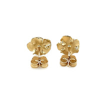 Load image into Gallery viewer, Yellow Gold 14k Post Earrings with Roses in Push Back Backing