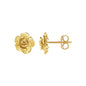 Yellow Gold 14k Post Earrings with Roses in Push Back Backing