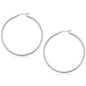 White Gold 10k 50 mm Polished Hoop Earrings in Snap Lock