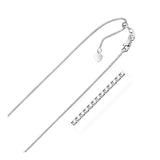 White Gold 14k Adjustable Box Chain 0.85mm in Lobster Closure