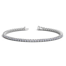 Load image into Gallery viewer, 14k White Gold Round Diamond Tennis Bracelet (3 cttw)