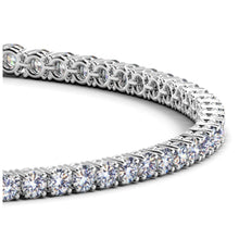 Load image into Gallery viewer, 14k White Gold Round Diamond Tennis Bracelet (3 cttw)