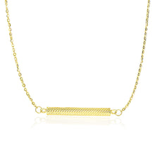 Load image into Gallery viewer, Yellow Gold 14k Textured Bar Style Chain Necklace in Spring Ring Clasp