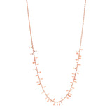 Rose Gold 14k Necklace with Polished Leaf Motifs in Lobster Claw Lock