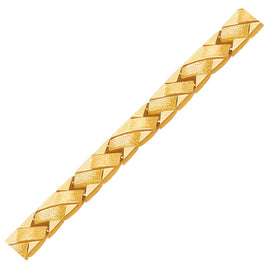 Yellow Gold 14k Fancy Basket Weave Line Bracelet in Lobster Claw Lock