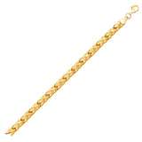 Yellow Gold 14k Fancy Basket Weave Line Bracelet in Lobster Claw Lock