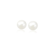 Load image into Gallery viewer, Yellow Gold 14k 6.0 mm Freshwater Cultured White Pearl Stud Earrings