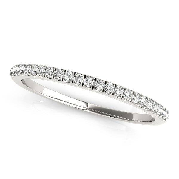 White Gold 14k Crafted Classic Pave Set Diamond Wedding Band 1/8 cttw