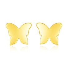 Load image into Gallery viewer, Yellow Gold 14k Polished Butterfly Earrings in Pushback Clasps
