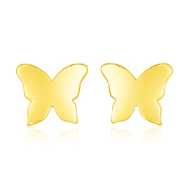 Yellow Gold 14k Polished Butterfly Earrings in Pushback Clasps
