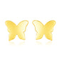 Yellow Gold 14k Polished Butterfly Earrings in Pushback Clasps