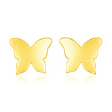 Yellow Gold 14k Polished Butterfly Earrings in Pushback Clasps