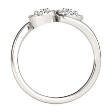 Load image into Gallery viewer, White Gold 14k Halo Set Round Elegant Two Stone Diamond Rings 3/8 cttw