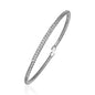 White Gold 14k and Diamond 3mm Flexible Bangle Bracelet