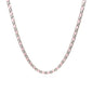 Sterling Silver 18 inch Necklace with Pink Cubic Zirconias in Lobster Claw Lock