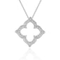 White Gold 14k Diamond Cut-out Flower Pendant 1/3 cttw in Lobster Claw Lock