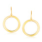 Yellow Gold 14k Flat Open Tube Round Earrings in French Wire Backing