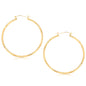 Yellow Gold 14k 45mm Fancy Diamond Cut Extra Large Hoop Earrings in Snap Lock