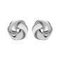 Textured and Polished Love Knot Earrings in Sterling Silver