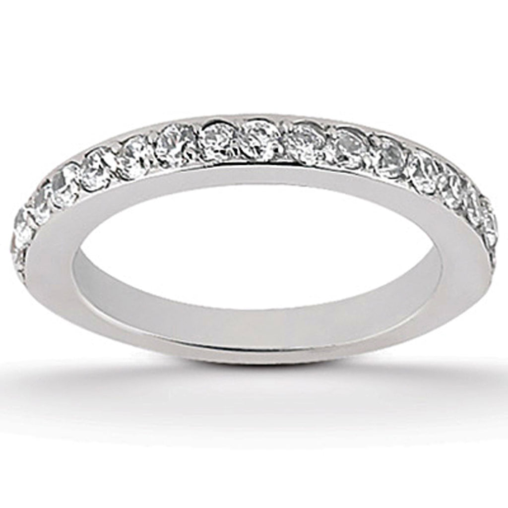 White Gold 14k Crafted Pave Diamond Wedding Ring Band Set Around for Any Ocassions