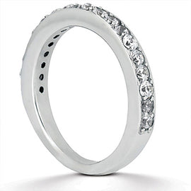 White Gold 14k Crafted Pave Diamond Wedding Ring Band Set Around for Any Ocassions