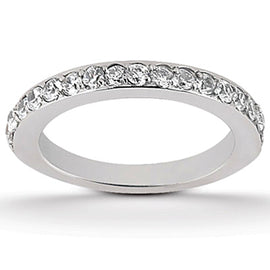 White Gold 14k Crafted Pave Diamond Wedding Ring Band Set Around for Any Ocassions