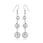 Sterling Silver Layered Textured Ball Dangling Earrings